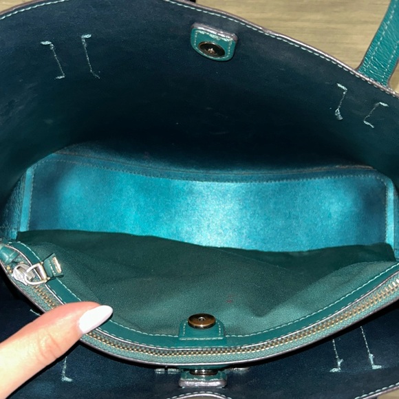 Coach f48734 Avenue Green Leather Carryall Satchel Tote Shoulder Handbag - Picture 8 of 15